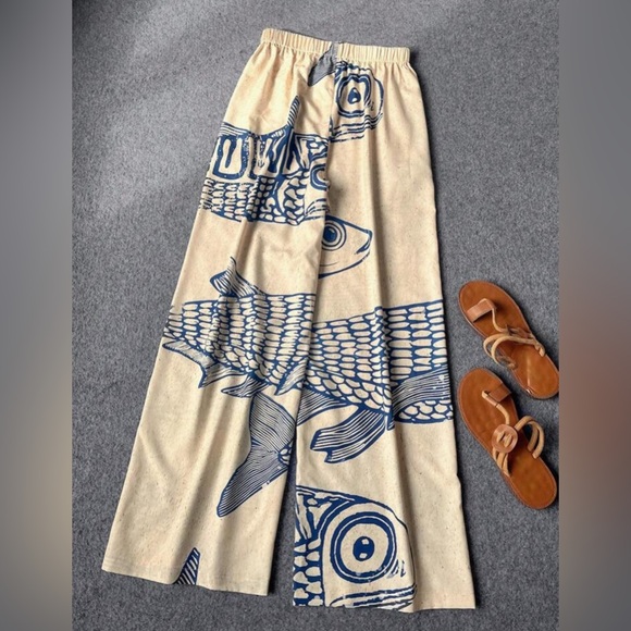 New! Vacation Vibes Palazzo Pants Sz XL - Picture 3 of 8